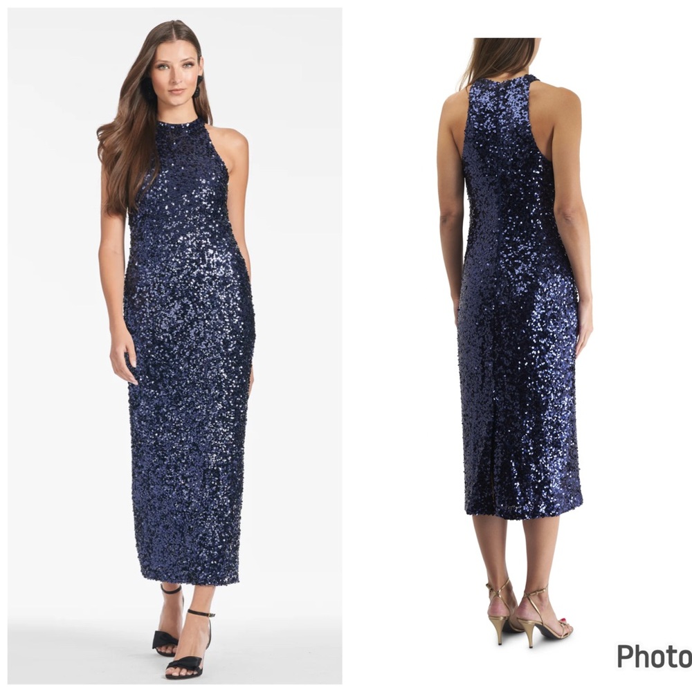 Sachin & Babi Meera Gown‎ Sequin Blue Size 2 Dress